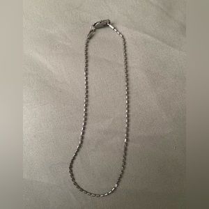 Sterling silver bead chain anklet
